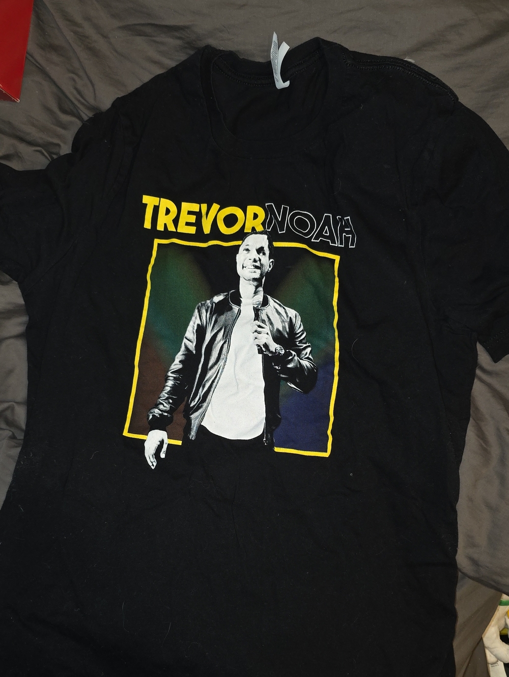 Bella Canvas Black Trevor Noah Graphic Tee with Yellow Accents